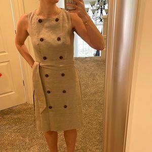 NWOT J Crew Double breasted linen sheath dress in Flax